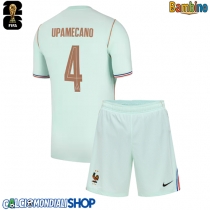 Maglie da calcio Francia Dayot Upamecano #4 Seconda Maglia Bambino Mondiali 2026  Manica Corta + Pantaloni corti)